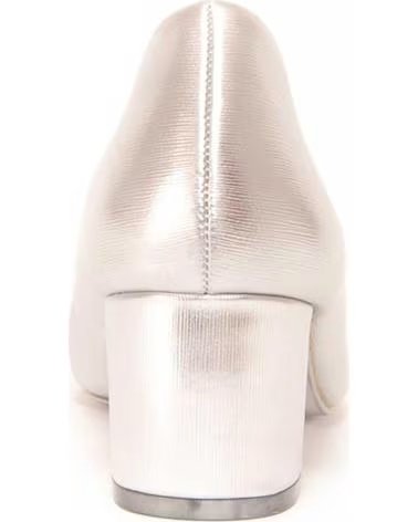 MONTEVITA ZAPATO SALÓN TACÓN BLOQUE METÁLICO SILVER