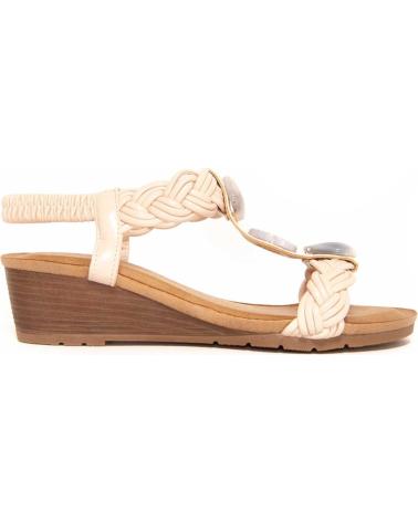 MONTEVITA SANDALIA CONFOLI CON CUÑA Y ADORNOS TRENZADOS BEIGE