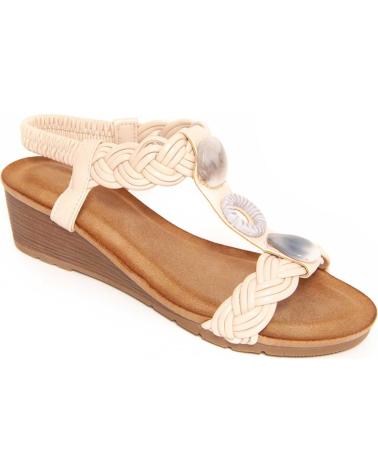 MONTEVITA SANDALIA CONFOLI CON CUÑA Y ADORNOS TRENZADOS BEIGE