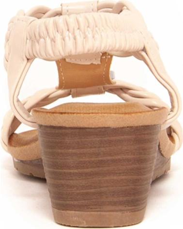 MONTEVITA SANDALIA CONFOLI CON CUÑA Y ADORNOS TRENZADOS BEIGE