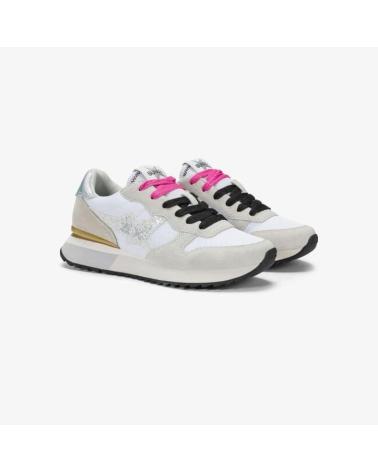 SUN68 SNEAKERS STARGIRL GLITTER LOGO BLA BLANCO