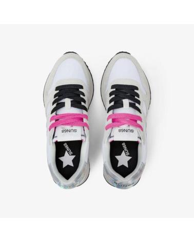 SUN68 SNEAKERS STARGIRL GLITTER LOGO BLA BLANCO
