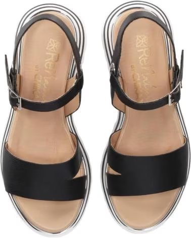 CHIKA10 SANDÁLIA DE PLATAFORMA GARDENIA COM FECHO DE FIVELA NEGRO-BLACK