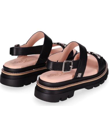 CHIKA10 SANDÁLIA MORERA COM CORRENTE DECORATIVA E SOLA PLATAFORMA NEGRO-BLACK