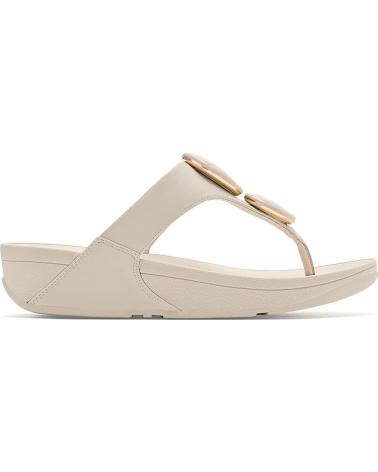 FITFLOP SANDÁLIAS TIPO TANGA LULU COM PLATAFORMA ERGONÓMICA E PEDRAS - REF: 1171765 BEIG