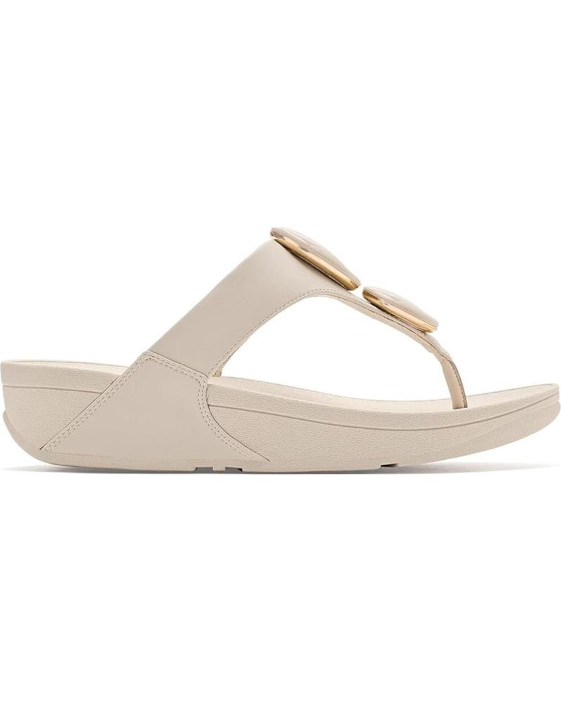 FITFLOP SANDÁLIAS TIPO TANGA LULU COM PLATAFORMA ERGONÓMICA E PEDRAS - REF: 1171765 BEIG