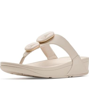 FITFLOP SANDÁLIAS TIPO TANGA LULU COM PLATAFORMA ERGONÓMICA E PEDRAS - REF: 1171765 BEIG