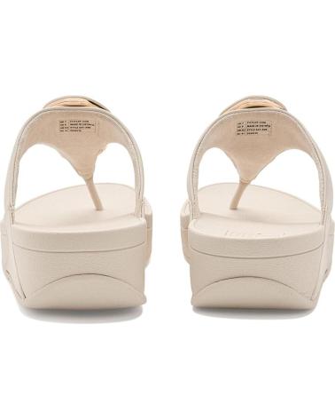 FITFLOP SANDÁLIAS TIPO TANGA LULU COM PLATAFORMA ERGONÓMICA E PEDRAS - REF: 1171765 BEIG