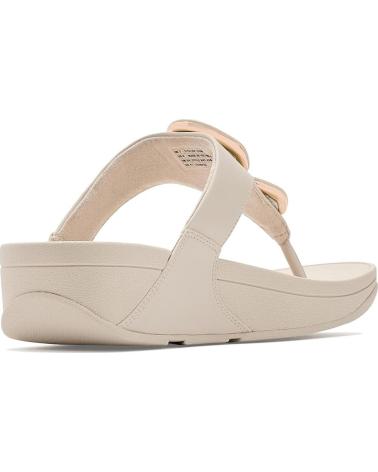 FITFLOP SANDÁLIAS TIPO TANGA LULU COM PLATAFORMA ERGONÓMICA E PEDRAS - REF: 1171765 BEIG