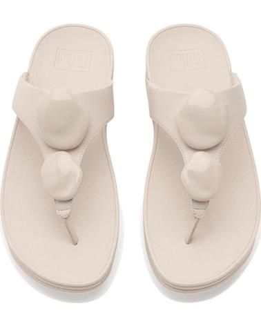 FITFLOP SANDÁLIAS TIPO TANGA LULU COM PLATAFORMA ERGONÓMICA E PEDRAS - REF: 1171765 BEIG