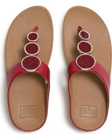 FITFLOP SANDÁLIAS HALO BEAD-CIRCLE COM TECNOLOGIA MICROWOBBLEBOARD FUCSIA