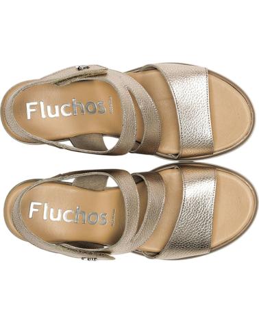 FLUCHOS SANDÁLIA DE CUNHA F1973 OURO ORO