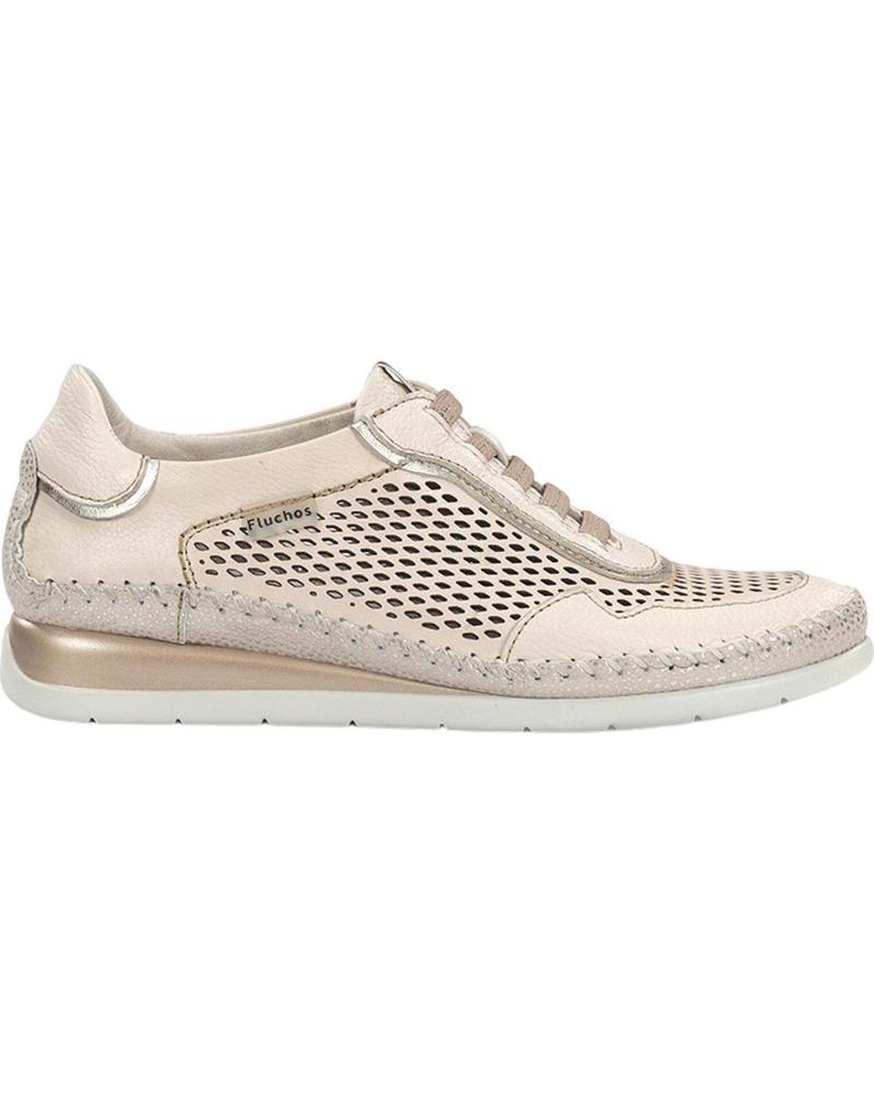 FLUCHOS TÊNIS FLUCHOS F2143 COM DETALHE PERFURADO BEIGE