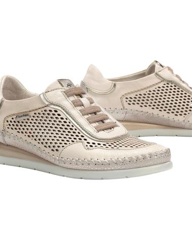 FLUCHOS TÊNIS FLUCHOS F2143 COM DETALHE PERFURADO BEIGE