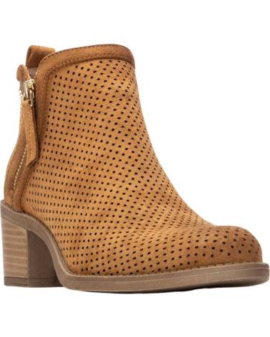XTI BOTINS 145035 COM DETALHE LATERAL E SALTO BLOCO BEIGE