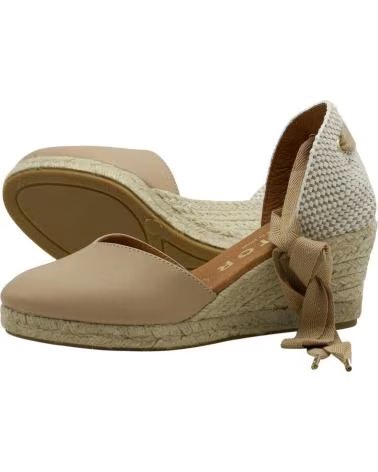 CABRERA ALPARGATAS DE CUNHA COM FECHO DE LAÇO BEIGE