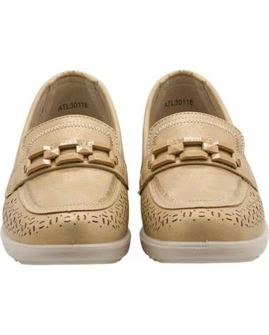 AMARPIES MOCASSINS COM CUNHA E DETALHE DE CORRENTE CAMEL