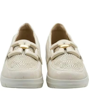 MYSOFT MOCASSINS COM CUNHA E DETALHE DE CORRENTE MYSOFT BEIGE