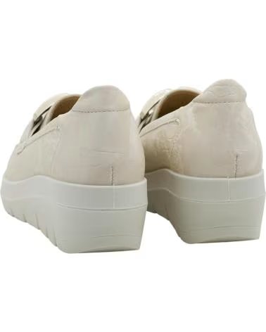 MYSOFT MOCASSINS COM CUNHA E DETALHE DE CORRENTE MYSOFT BEIGE