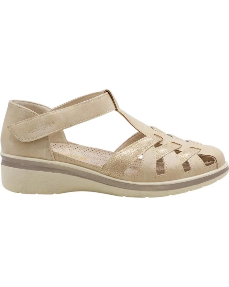 AMARPIES SANDÁLIA FECHADA ESTILO HUARACHE COM AJUSTE DE VELCRO MODELO AMD30029 CAMEL
