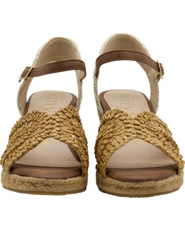 MYSOFT SANDÁLIA DE CUNHA EM ESPARTO MYSOFT 26M116 CAMEL CAMEL