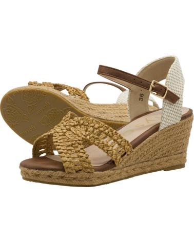 MYSOFT SANDÁLIA DE CUNHA EM ESPARTO MYSOFT 26M116 CAMEL CAMEL