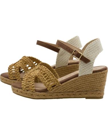 MYSOFT SANDÁLIA DE CUNHA EM ESPARTO MYSOFT 26M116 CAMEL CAMEL