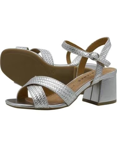 LAPIERCE SANDÁLIAS LAPIERCE PASTOR RT07 COM SALTO BLOCO METALIZADO PLATA