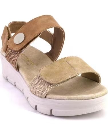 AMARPIES SANDÁLIAS 30135 COM PLATAFORMA E FECHO DE VELCRO BEIGE