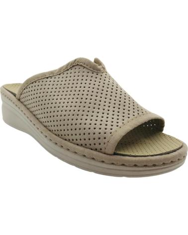 PINTURINES CHINELOS DE CASA COM CUNHA E TECIDO PERFURADO J ORTEGA 4028-A BEIGE