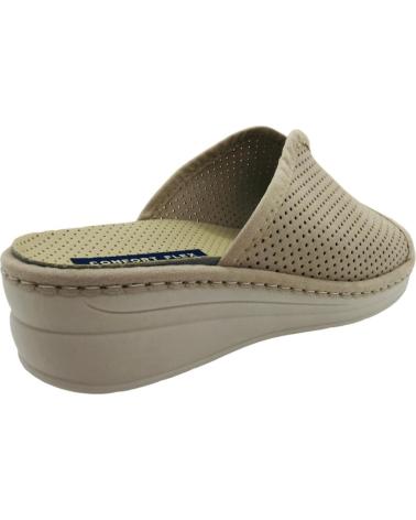 PINTURINES CHINELOS DE CASA COM CUNHA E TECIDO PERFURADO J ORTEGA 4028-A BEIGE