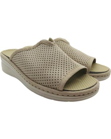 PINTURINES CHINELOS DE CASA COM CUNHA E TECIDO PERFURADO J ORTEGA 4028-A BEIGE