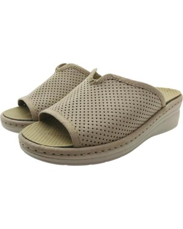 PINTURINES CHINELOS DE CASA COM CUNHA E TECIDO PERFURADO J ORTEGA 4028-A BEIGE