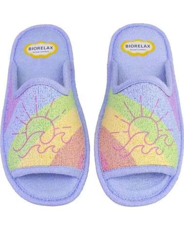 COSDAM ZAPATILLAS DE CASA ABIERTAS CON DISEÑO DE SOL BORDADO AZUL CELESTE