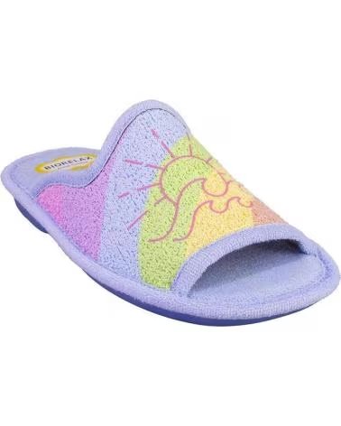 COSDAM ZAPATILLAS DE CASA ABIERTAS CON DISEÑO DE SOL BORDADO AZUL CELESTE
