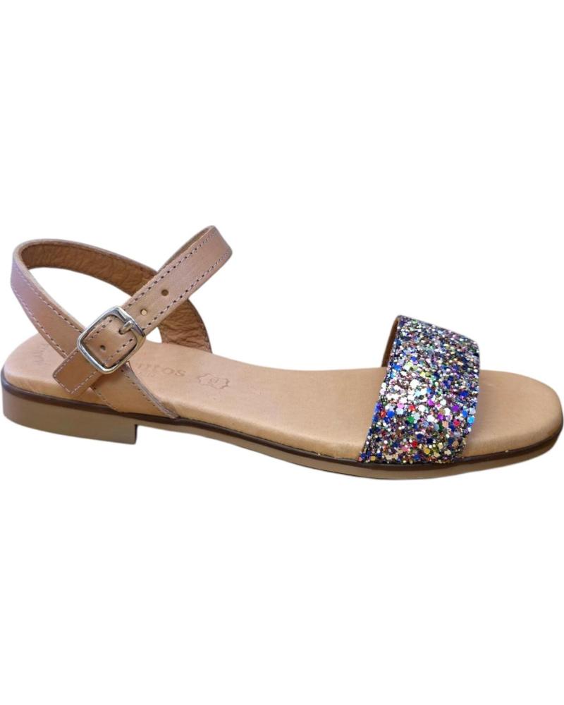 EVA FRUTOS SANDALIAS PLANAS DE PIEL 3090 NATURAL GL MULTI, REF: 1173431 VARIOS COLORES