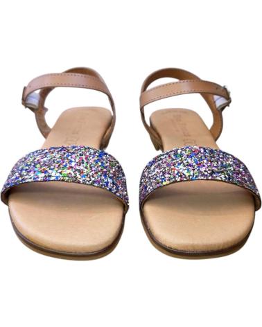 EVA FRUTOS SANDALIAS PLANAS DE PIEL 3090 NATURAL GL MULTI, REF: 1173431 VARIOS COLORES