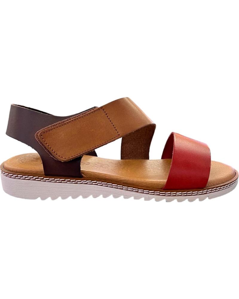EVA FRUTOS SANDALIAS PLANAS DE PIEL 2224 NUEZ MULTI VARIOS COLORES