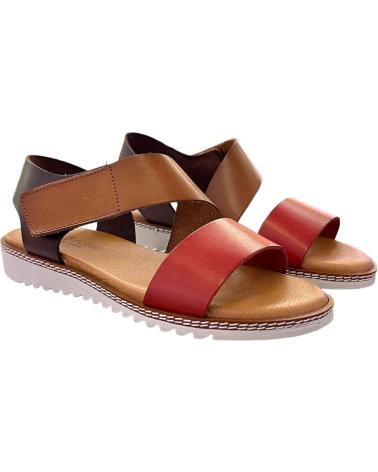 EVA FRUTOS SANDALIAS PLANAS DE PIEL 2224 NUEZ MULTI VARIOS COLORES