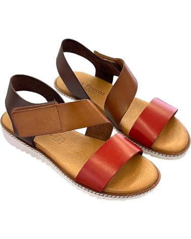 EVA FRUTOS SANDALIAS PLANAS DE PIEL 2224 NUEZ MULTI VARIOS COLORES