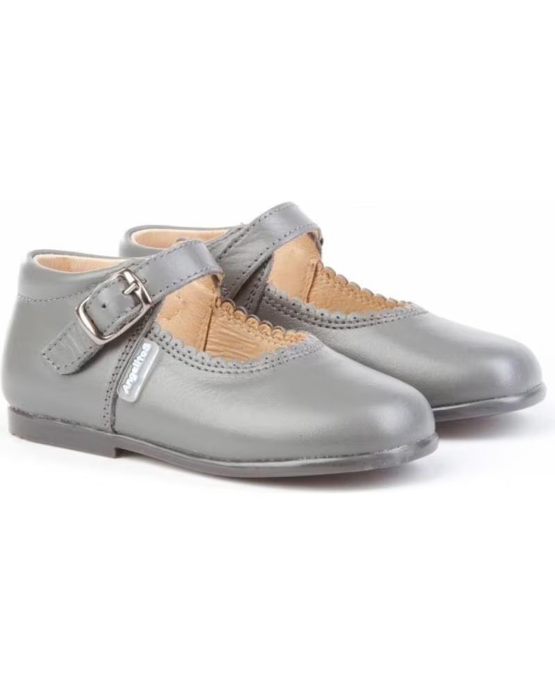 Zapatos de Niña ANGELITOS ZAPATO MERCEDITAS PIEL 500 GRIS