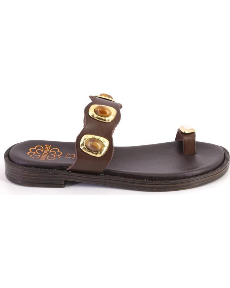 PORRONET SANDALIAS DE PIEL 3237 MARRÓN MARRON