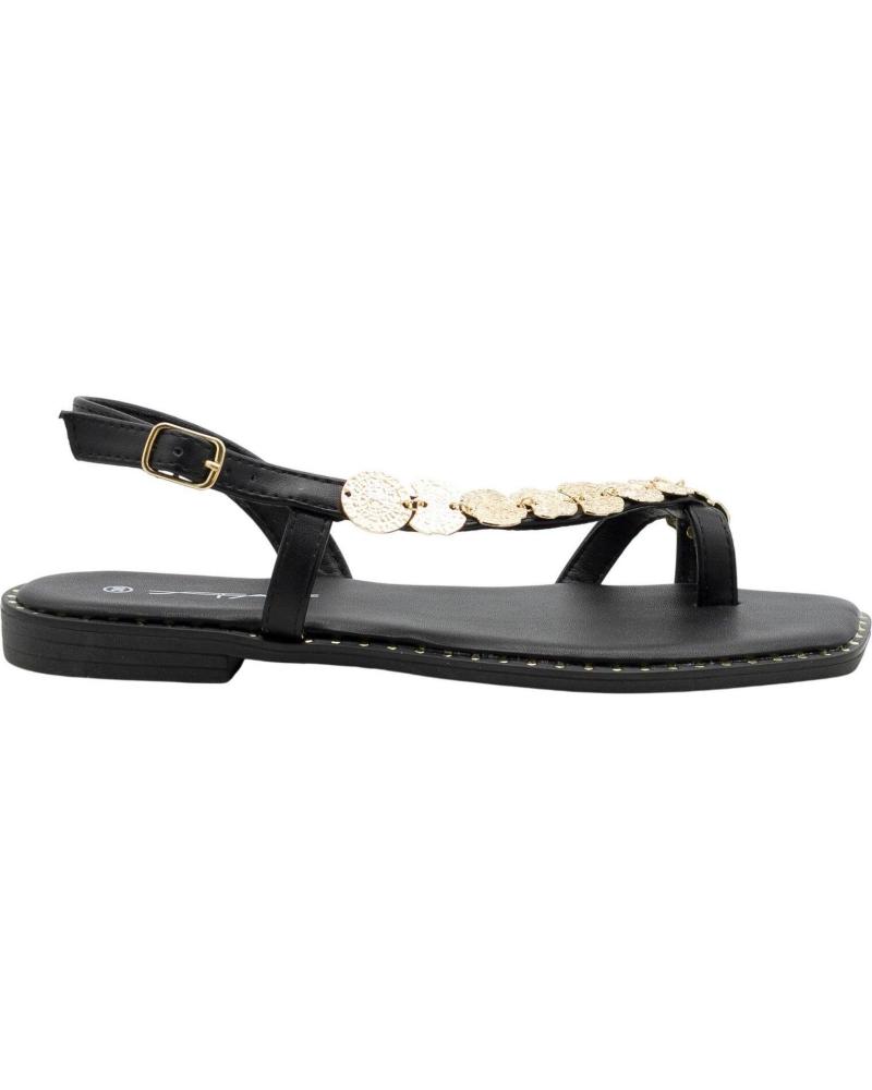 STAY SANDALIAS PLANAS PASTOR 60-2070 CON DETALLE DECORATIVO NEGRO