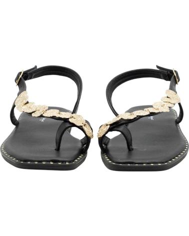 STAY SANDALIAS PLANAS PASTOR 60-2070 CON DETALLE DECORATIVO NEGRO
