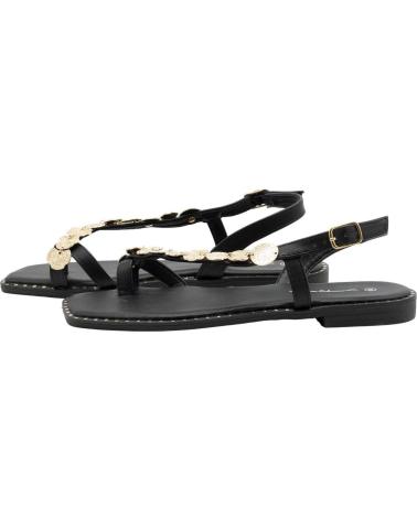 STAY SANDALIAS PLANAS PASTOR 60-2070 CON DETALLE DECORATIVO NEGRO