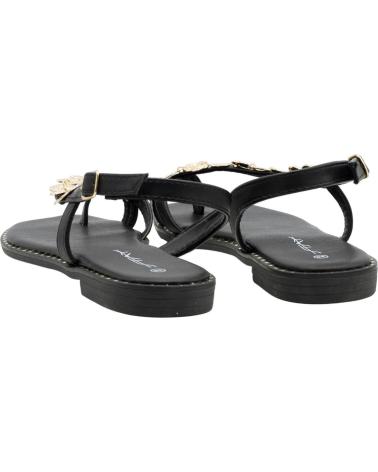 STAY SANDALIAS PLANAS PASTOR 60-2070 CON DETALLE DECORATIVO NEGRO