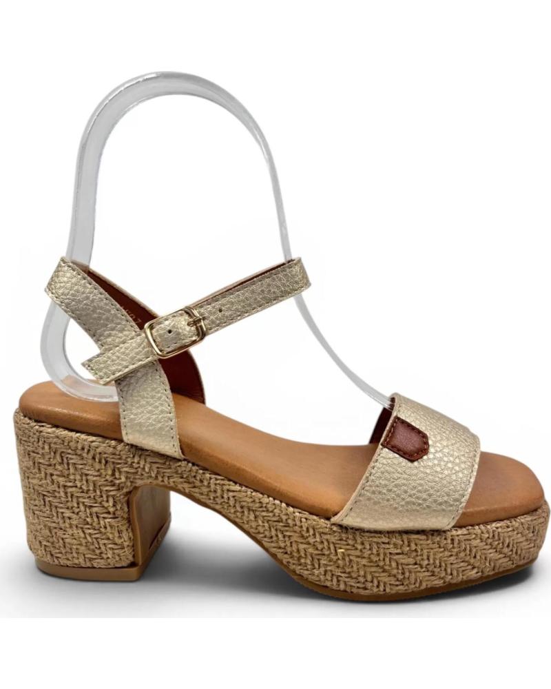 TIMBOS SANDALIA TACON ESPARTO 132706 ORO AMARILLO