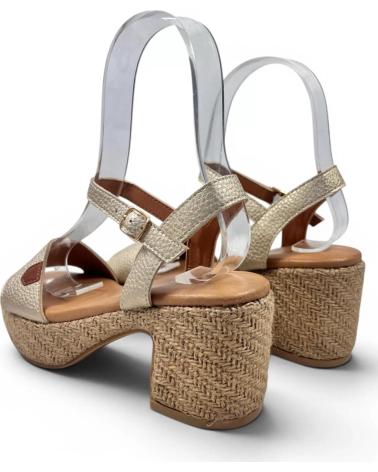 TIMBOS SANDALIA TACON ESPARTO 132706 ORO AMARILLO