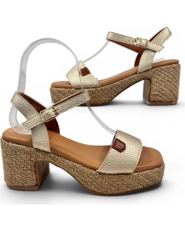 TIMBOS SANDALIA TACON ESPARTO 132706 ORO AMARILLO