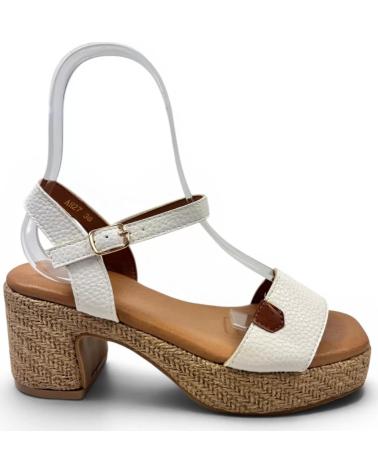 TIMBOS SANDALIA TACÓN ESPARTO MUJER 132705 BLANCO REF 1187040